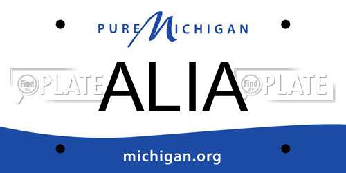 ALIA Michigan License Plate