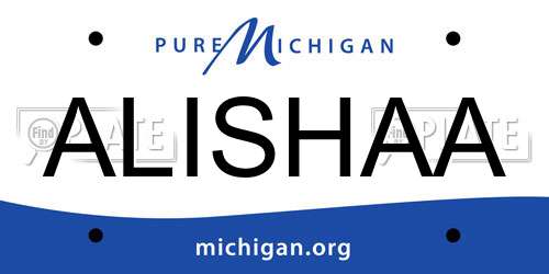 ALISHAA Michigan License Plate
