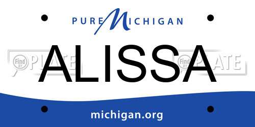ALISSA Michigan License Plate