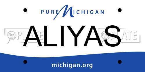 ALIYAS Michigan License Plate