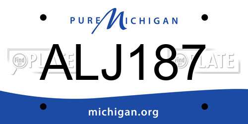 ALJ187 Michigan License Plate