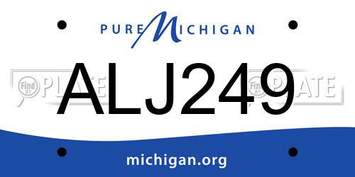 ALJ249 Michigan License Plate