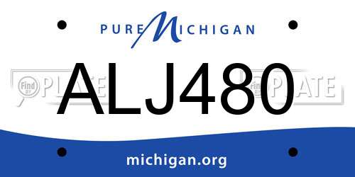 ALJ480 Michigan License Plate