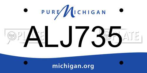 ALJ735 Michigan License Plate