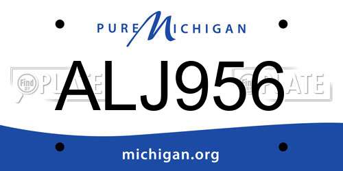 ALJ956 Michigan License Plate