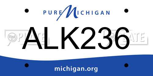 ALK236 Michigan License Plate