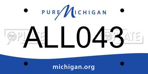 ALL043 Michigan License Plate
