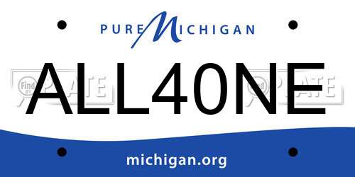 ALL40NE Michigan License Plate