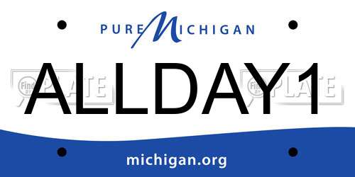 ALLDAY1 Michigan License Plate