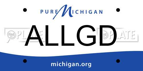 ALLGD Michigan License Plate