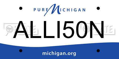 ALLI50N Michigan License Plate