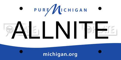 ALLNITE Michigan License Plate