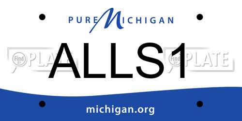 ALLS1 Michigan License Plate