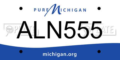 ALN555 Michigan License Plate