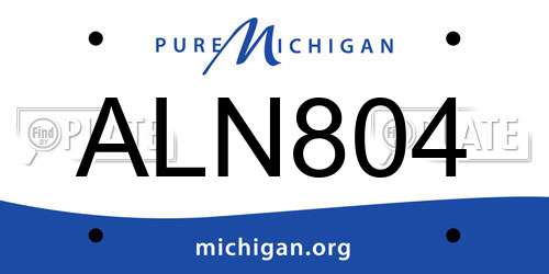 ALN804 Michigan License Plate