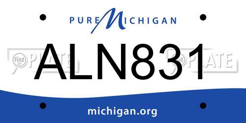 ALN831 Michigan License Plate