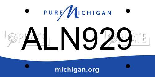 ALN929 Michigan License Plate