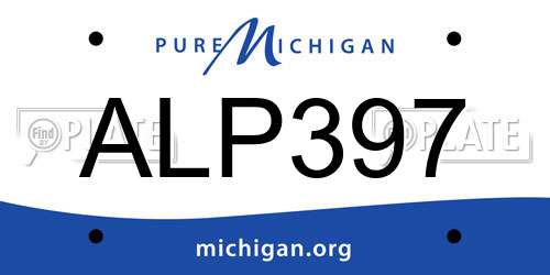 ALP397 Michigan License Plate