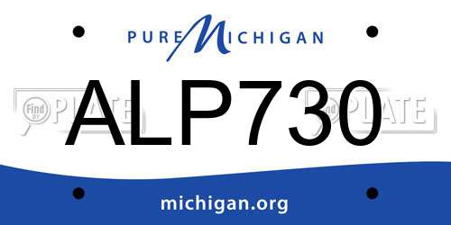 ALP730 Michigan License Plate