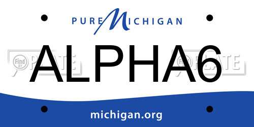 ALPHA6 Michigan License Plate