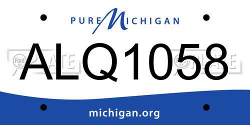 ALQ1058 Michigan License Plate