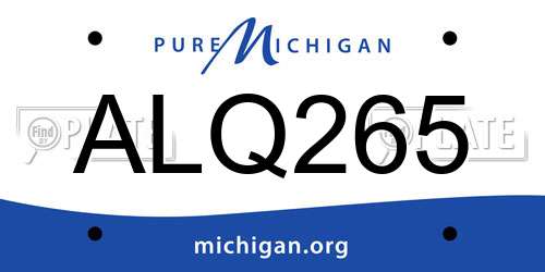ALQ265 Michigan License Plate