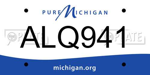 ALQ941 Michigan License Plate