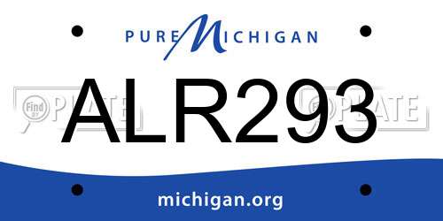 ALR293 Michigan License Plate