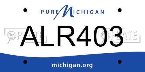 ALR403 Michigan License Plate