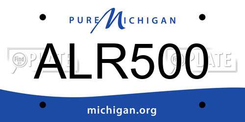 ALR500 Michigan License Plate
