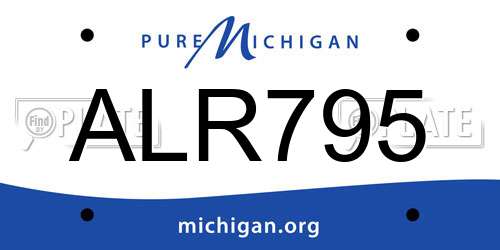 ALR795 Michigan License Plate
