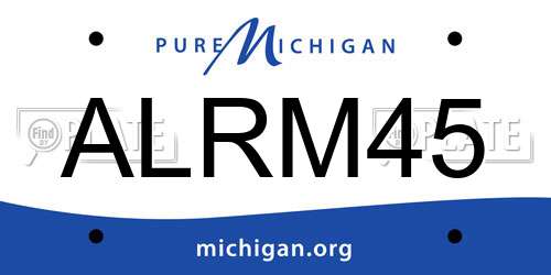 ALRM45 Michigan License Plate
