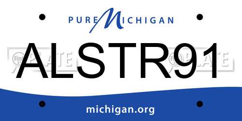 ALSTR91 Michigan License Plate