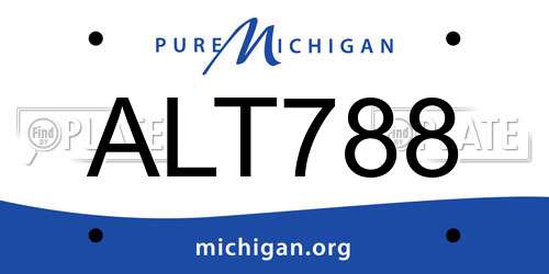 ALT788 Michigan License Plate