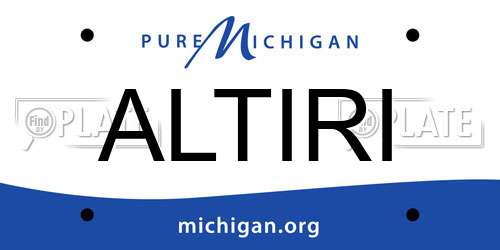 ALTIRI Michigan License Plate
