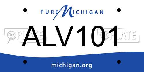 ALV101 Michigan License Plate