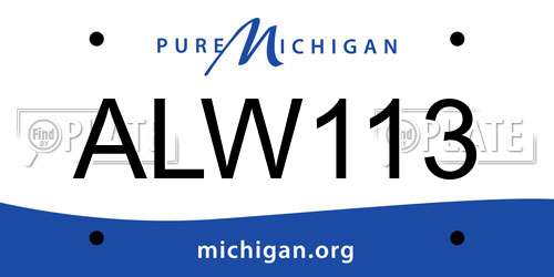 ALW113 Michigan License Plate