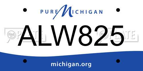ALW825 Michigan License Plate