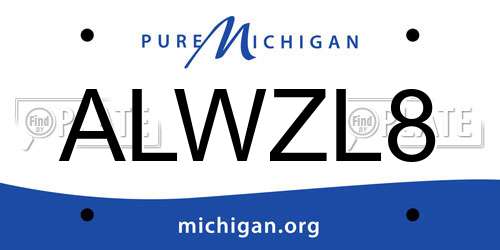 ALWZL8 Michigan License Plate