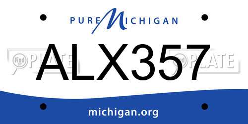 ALX357 Michigan License Plate