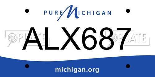 ALX687 Michigan License Plate