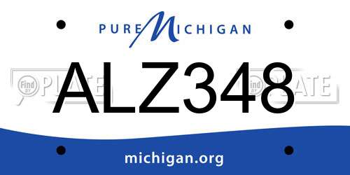 ALZ348 Michigan License Plate