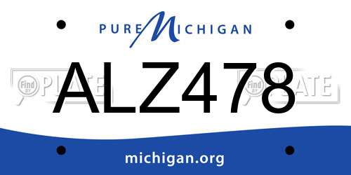 ALZ478 Michigan License Plate