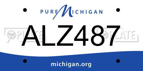 ALZ487 Michigan License Plate