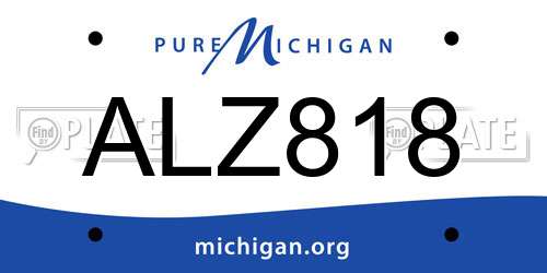 ALZ818 Michigan License Plate