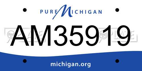 AM35919 Michigan License Plate