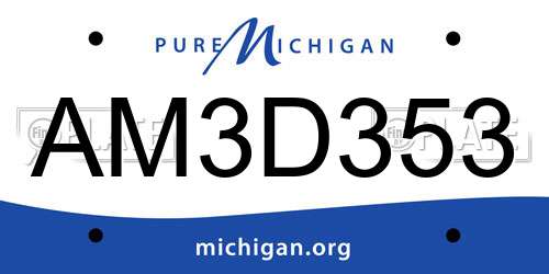 AM3D353 Michigan License Plate
