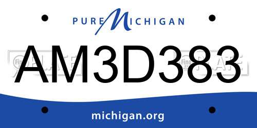 AM3D383 Michigan License Plate