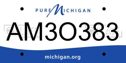 AM3O383 Michigan License Plate