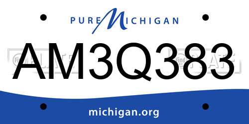 AM3Q383 Michigan License Plate